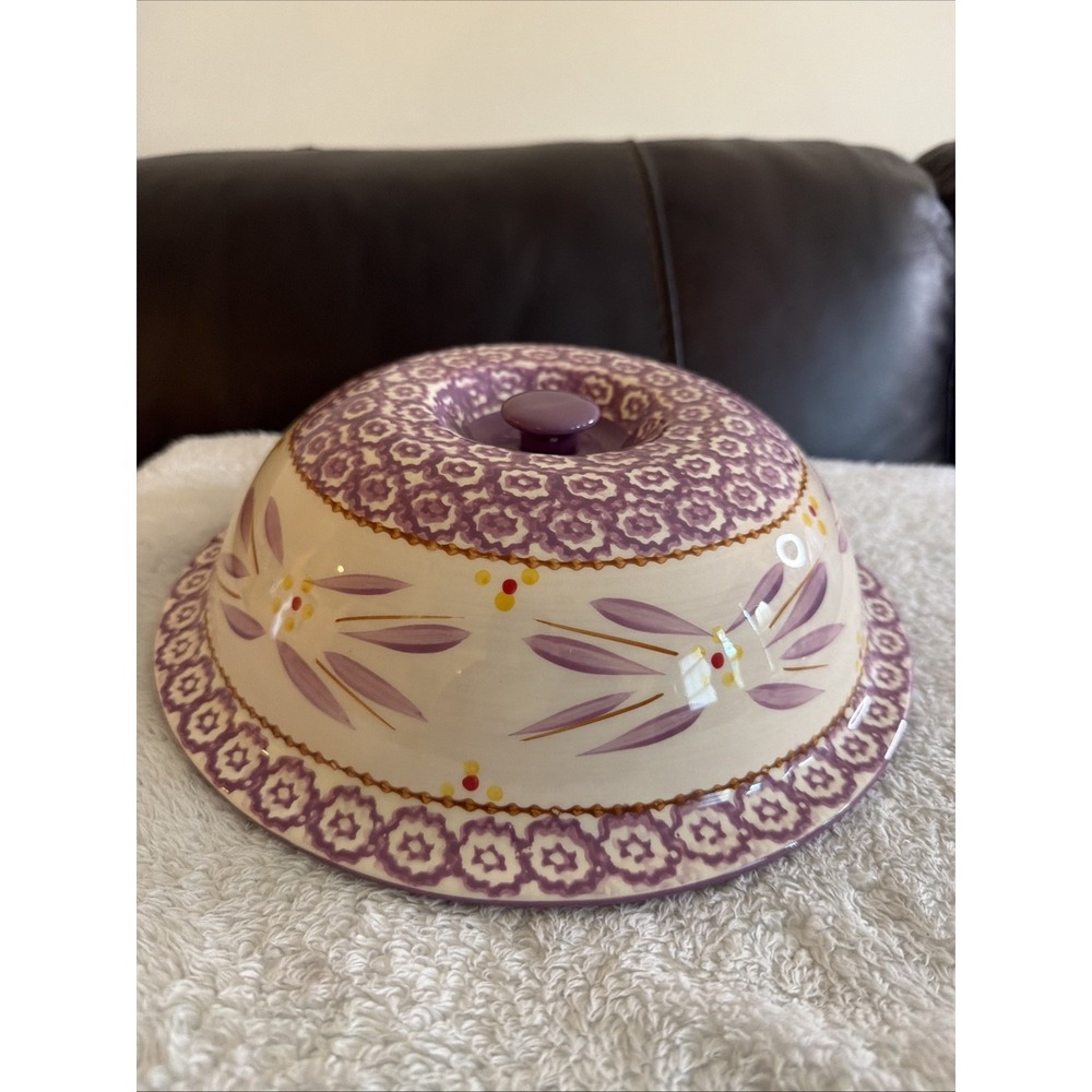 Temptations By Tara Old World 1.1 Qt Cover For Pie Casserole Dish Purple Lilac